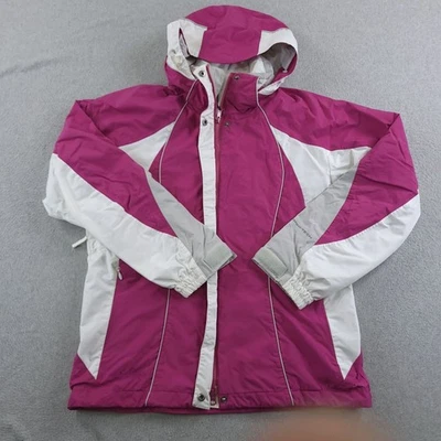Columbia обмена подкладка куртка женщин M розовый белый водонепроницаемый съемный капюшон - Изображение 1 из 4