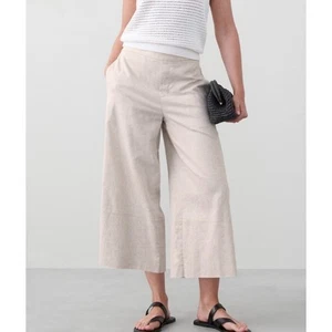 Banana Republic NWT Linen Blend Flax High Rise Wide Leg Pants Large - Picture 1 of 10