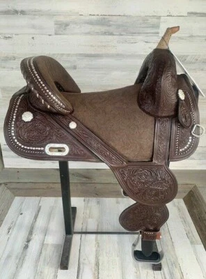 Hermosa silla de montar All Western Horse Treeless Trail Barrel 16"/Todos los tamaños Foto 1 de 3