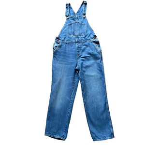 Old Navy Jean Bib Overalls Women 10 Blue Denim Wide Leg Carpenter Grunge - Picture 1 of 12