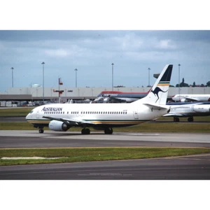 Australian Airlines Boeing 737-476 Art Print - Taxying Sydney - Multi Sizes EE - Picture 1 of 4