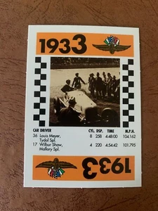 LOUIS MEYER 1991 Indy 500 75th Anniversary Game Card - Picture 1 of 2