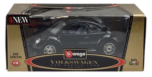 Bburago Gold Collection 1:18 Scale 1998 "New" Volkswagen Beetle Diecast - Black - Picture 1 of 10