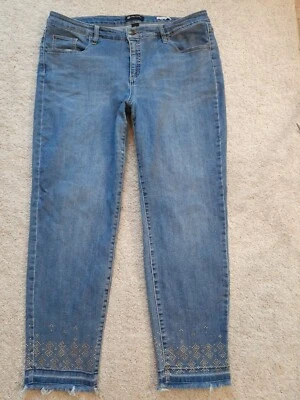 Daisy Fuentes Paulina Bestfriend 16  Light Wash Gold Studded ankle jeans  - Image 1 of 4