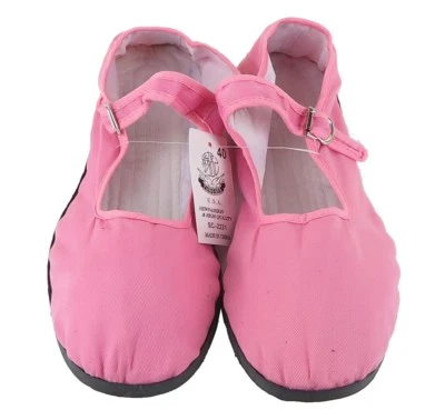 Chinelos femininos chineses Mary Jane de algodão rosa - Tamanhos 36 - 42 novos - Imagem 1 de 2