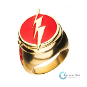 2023 Movie The Flash Barry Allen Cosplay Lightning Logo Ring Adult Jewelry Gift - Picture 1 of 16