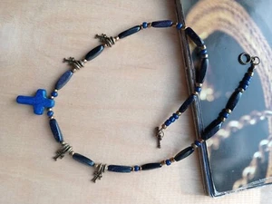 Designer jewelry.Ukrainian "Zgarda" in a modern interpretation. Blue aventurine - Picture 1 of 10