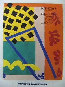 Catálogo de subasta de impresiones de los siglos XIX y XX de Sotheby's, Nueva York 1987 - Imagen 1 de 2