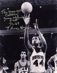 Elvin Hayes SIGNIERTES 11x14 Foto Spiel des Jahrhunderts Houston Cougars UCLA PSA/DNA - Bild 1 von 1