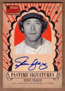 2013 PANINI AMERICA'S PASTIME PASTIME SIGNATURES STEVE YEAGER #30/125