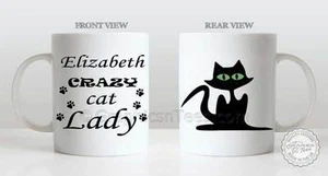 Personalised Crazy Cat Lady Mug Ideal Birthday Secret Santa Stocking Filler Gift - Picture 1 of 4