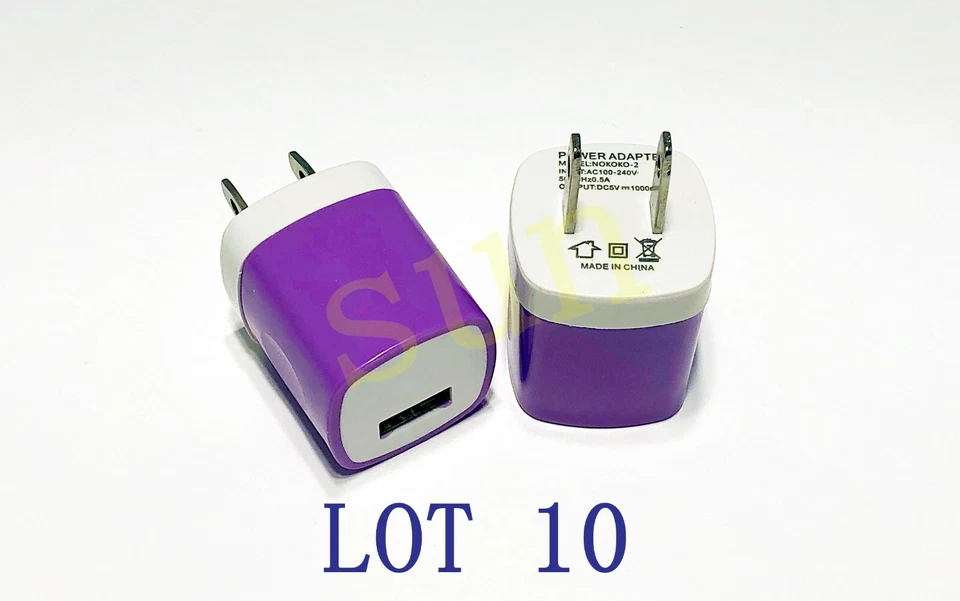  LOTE10 USB Cargador de Pared Enchufe Hogar Adaptador de Corriente PARA iPhone Samsung Universal Foto 1 de 2