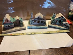 Vintage Japan Putz Karton (3) große Weihnachtshäuser Made in Japan - Bild 1 von 3