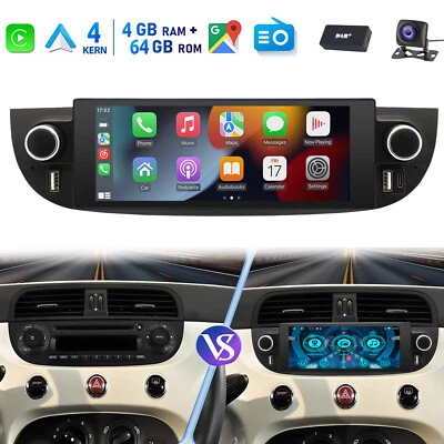 Android 15 DAB+ Autoradio GPS Für Fiat 500 2007-2015 4+64G Apple Carplay WIFI BT - Bild 1 von 4