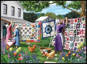 Quilts in the Backyard - Counted Cross Stitch Patterns - Color & BW Symbols - Picture 1 of 2