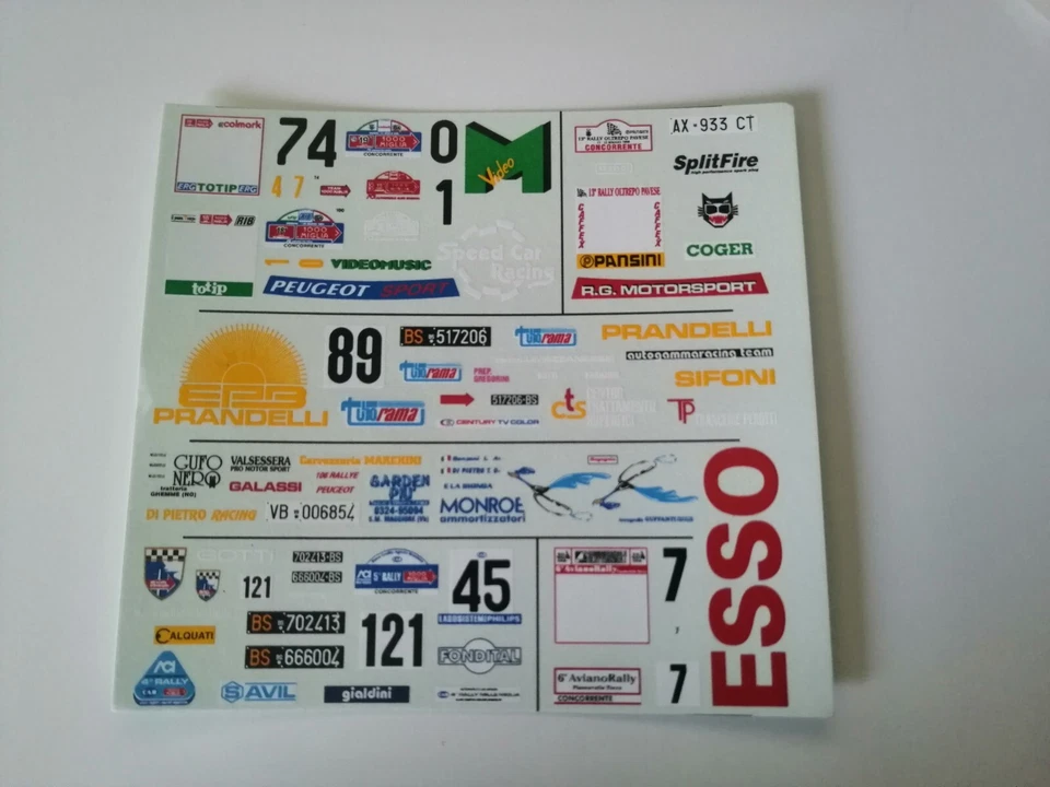 DECALS 1/43 Peugeot varie set misto Rally Mille Miglia / Oltrepo / Aviano §§ - Immagine 1 di 1