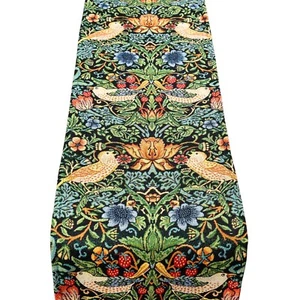 Corredor de mesa William Morris Strawberry Thief en negro. Disponible en dos tamaños - Imagen 1 de 3