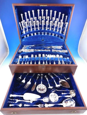 Juego de servicio de cubiertos de plata esterlina Cambridge by Gorham 219 piezas en cofre vintage Foto 1 de 4