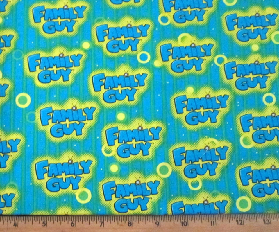 1 jarda de LOGOTIPO FAMILY GUY AZUL AMARELO E VERDE em tecido 100% algodão - Imagem 1 de 1