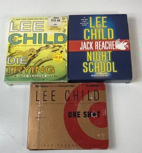 Lot Of 3 Lee Child AudioBooks On CD - Jack Reacher Die Trying, Night School, 1 - Picture 1 of 8