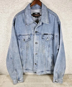 Harley Davidson Vintage Denim Jeansjacke Herren XL bestickt hinten Adler Patch - Bild 1 von 11