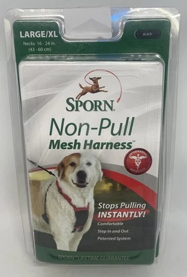 Sporn Non-Pull Mesh Dog Harness Black LARGE/XL **NEW** - Image 1 of 3