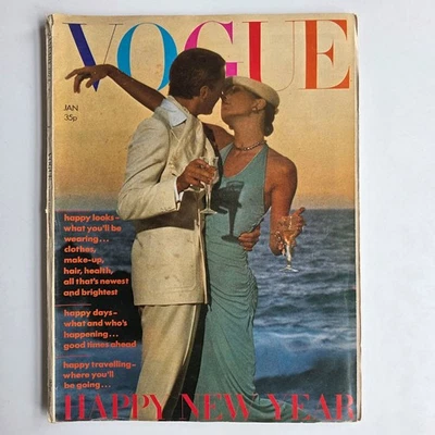 VOGUE MAGAZINE January 1974 Anjelica Huston Cover Vintage 1970s - Image 1 of 4