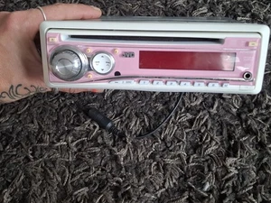 JVC KD-SC401 WMA MP3 STEREO PINK RADIO FRONT COVER Facia Tested Working - Picture 1 of 4