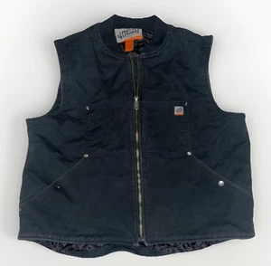 Duluth Trading Vest XL Black Canvas 40 Grit Utility Work Outdoor Durable Lined - Picture 1 of 14