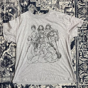 Disney Princess women’s short Sleeve Gray Sketch Pencil Drawing T-Shirt XXL - Picture 1 of 17