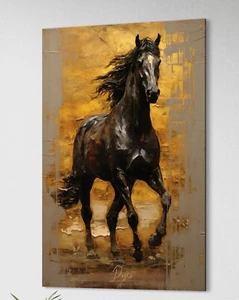 Pferde Leinwand Bild Abstrakt Dekoration Wohnzimmer Modern Bilder XXL Pferd - Bild 1 von 4