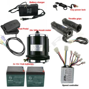 24V 500W Electric Motor Kit Controller Battery E Bike Scooter Go Kart Bicycle MX - Picture 1 of 9