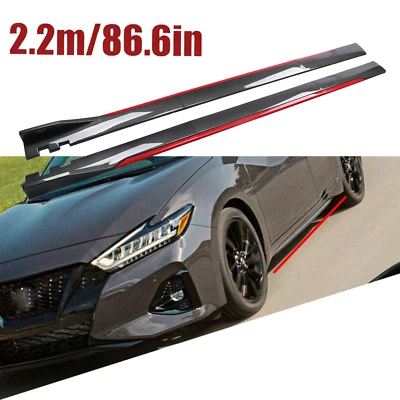 For Nissan Maxima Carbon Fiber Look 86.6" Side Skirt Extension Spoiler - Image 1 of 4