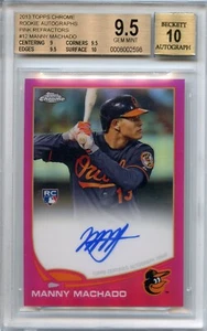 MANNY MACHADO RC AUTO 2013 TOPPS CHROME PINK REFRACTOR #'d /5 BGS 9.5/10 RARE 🔥 - Picture 1 of 5