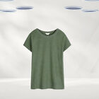 Ex Hush Women?S Short Sleeve Slim Fit Crew Neck T-Shirt In Khaki (Defect)