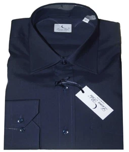 CAMICIA UOMO Taglie forti 46 47 48 49 50 51 52 53 54 over size blu terital - Picture 1 of 1