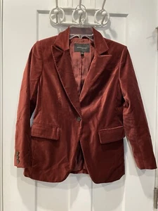Blazer de terciopelo rojo Banana Republic ¡Hermoso! Talla 0 - Imagen 1 de 19