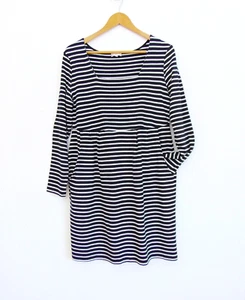 Kaliko Blue White Striped Stretch Jersey Cotton Casual Dress Size 18 - Picture 1 of 5