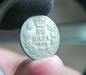 1925 Yugoslavia 50 Para King Alexander I one year type coin Coppernickel. E.213 - Picture 1 of 3