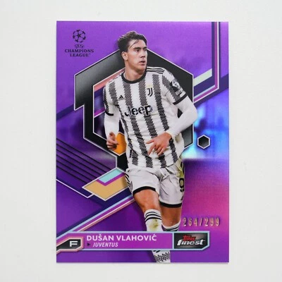 DUSAN VLAHOVIC 2022-23 Topps Finest UEFA Purple /299 #72 - Image 1 of 2