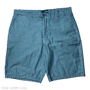 Hurley Dark Gray Black Striped 9” Inseam Chino Skateboard Bermuda Shorts Size 36 - Picture 1 of 6