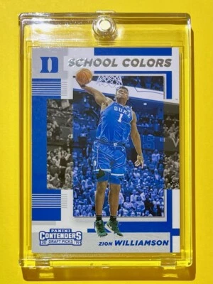 Zion Williamson PANINI CONTENDERS 2019-20 ROOKIE DRAFT PICKS SCHOOL COLORS Mint! - Image 1 of 4