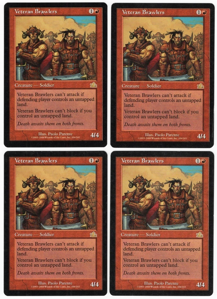 Veteran Brawlers x4 4x 2000 Prophecy PLAYSET Red Rare Creature MTG SP - NM AZ2 - Image 1 of 1