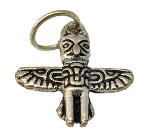 Jasmine Gems Alaska Pendant Charm Totem Pole Silver Tone - Picture 1 of 12