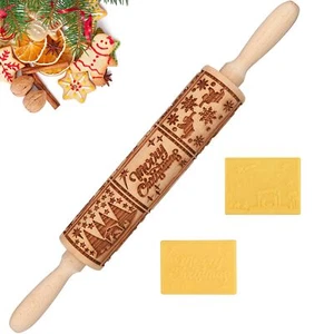 Christmas Nativity Embossed Rolling Pin - Perfect Christmas Baking Supplies f... - Picture 1 of 8