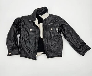 Barbie Avenue Reversible Faux Leather Girls Jacket Coat Size 6X Black Cow Print - Picture 1 of 22