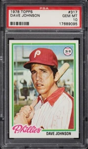 1978 Topps #317 Dave Johnson PSA 10 GEM MINT - Bild 1 von 2