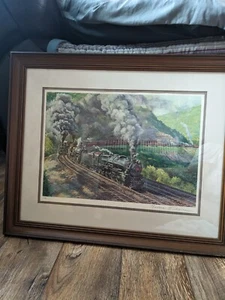Theodore Xaras 1981 HorseShoe Curve Print Railroad Train Picture Locomotive - Picture 1 of 9