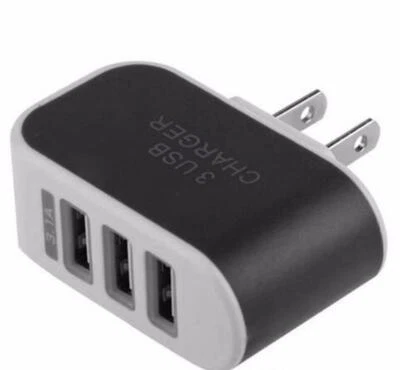 Plugue carregador de energia 3 portas USB 5V PAREDE A/C para iPhone X 8 7 plus 6 4S 5 UNIVERSAL - Imagem 1 de 4