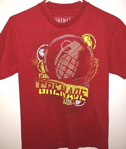 Grenade Outline Bomb Tee Herren Rot 100% Baumwolle Kurzarm T-Shirt S - Bild 1 von 9